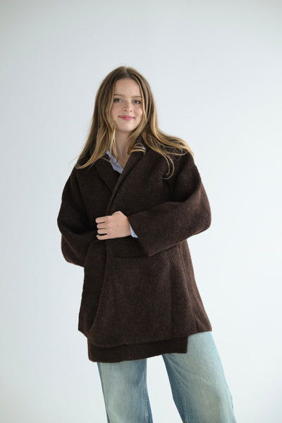 Double Face Coat in Merlot