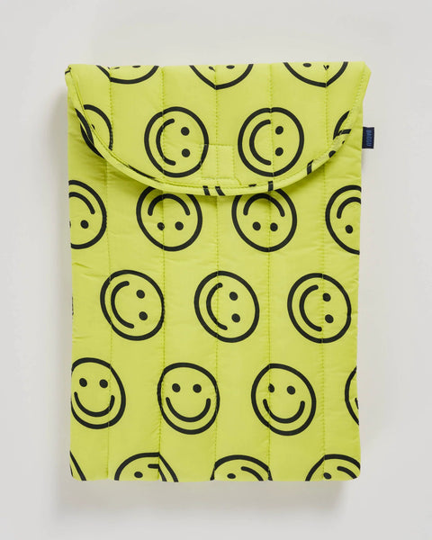 Puffy Laptop Sleeve - Yellow Happy 16"