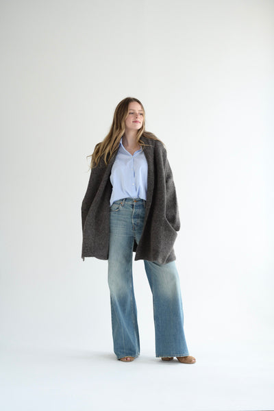 Double Face Coat in Blackened