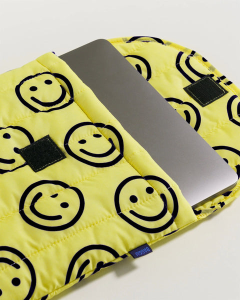 Puffy Laptop Sleeve - Yellow Happy 16"