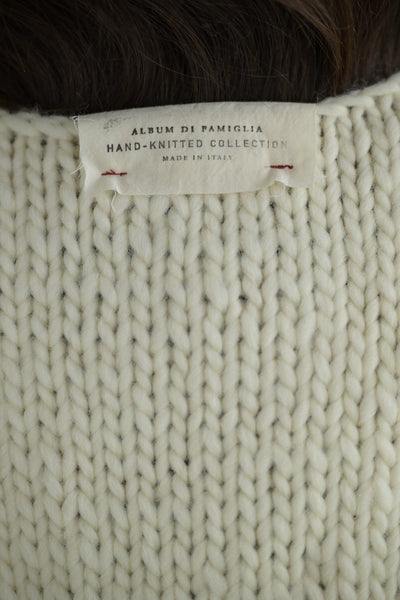 Handknit Vest Wool in Milk
