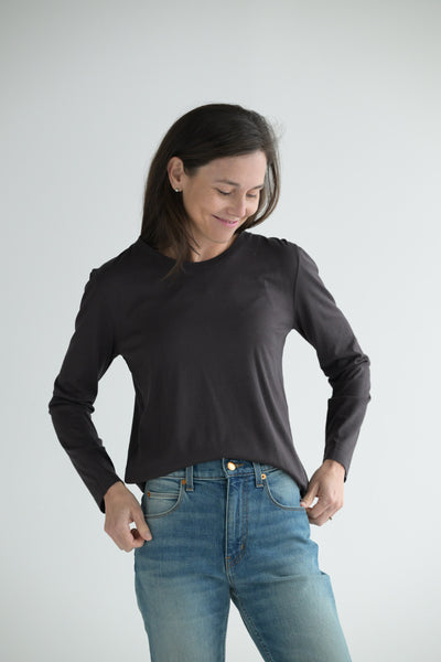 Long Sleeve Tee in Cafe Grey