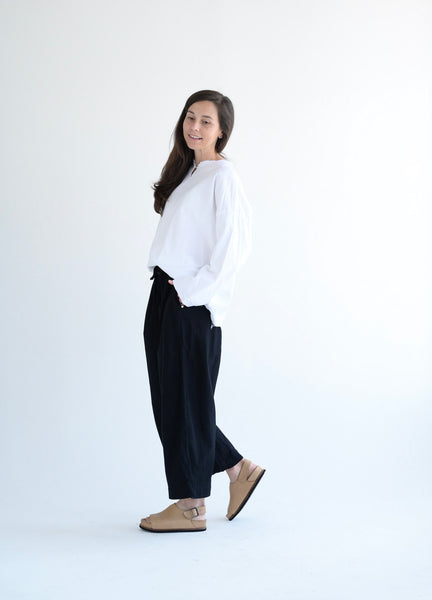 Flannel Volume Top in White