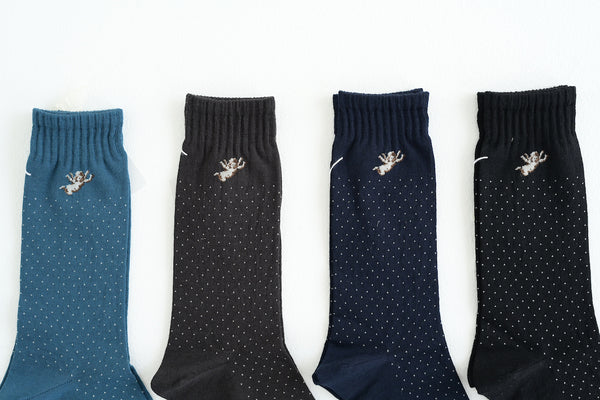 Pin Dot Socks - Navy
