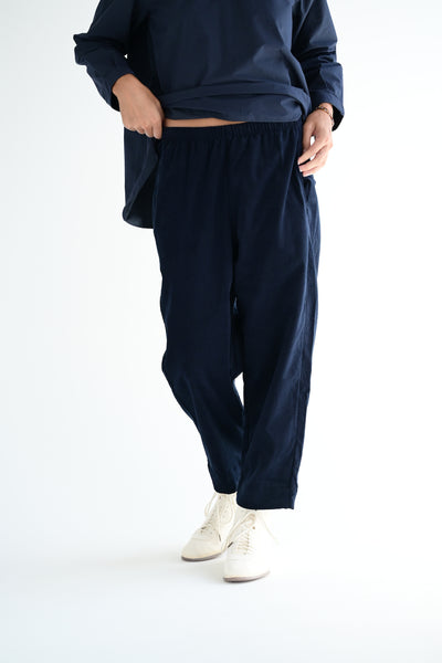 Micro Cord Trousers in Navy