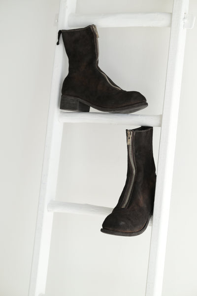 PL2 Front Zip Boots in Chocolate suede