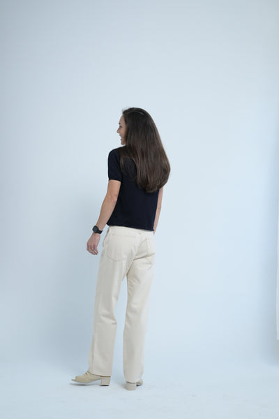 Slouch Jeans in Ecru