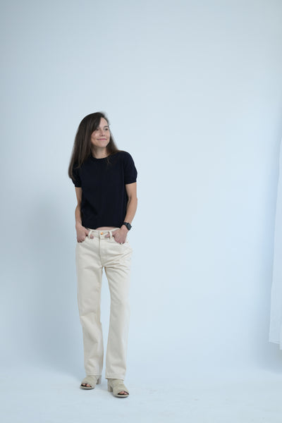 Slouch Jeans in Ecru