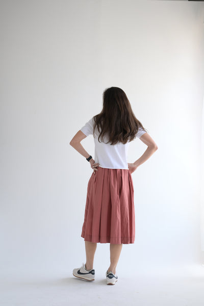 Pleated Skirt TC in Coral