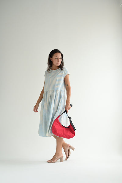 Medium Nylon Crescent Bag - Candy Apple