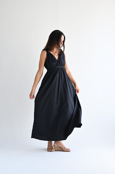 Diabolo Dress in Poplin Black