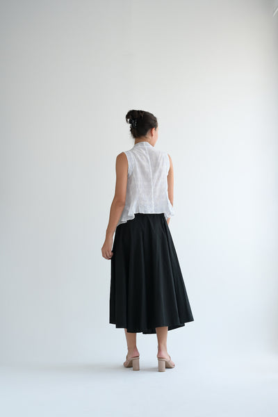 Overdyed Striped Skirt in Black