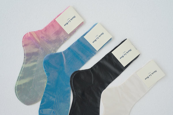 Laminated Ribbed Socks in Various Colors