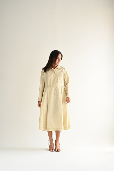 Dress Recit in Ecru Tafeta