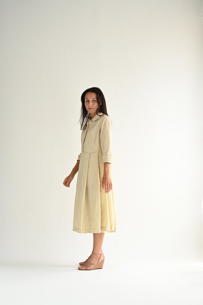 Dress Recit in Ecru Tafeta