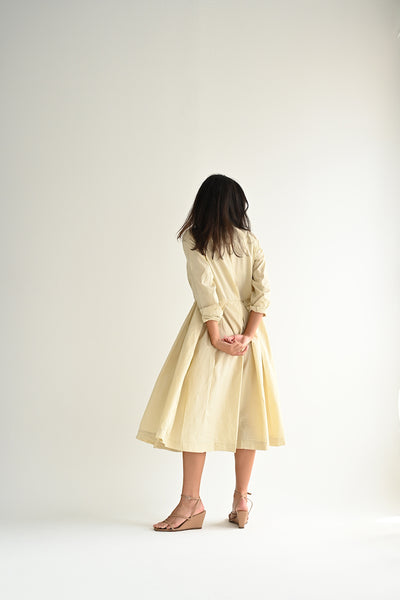 Dress Recit in Ecru Tafeta