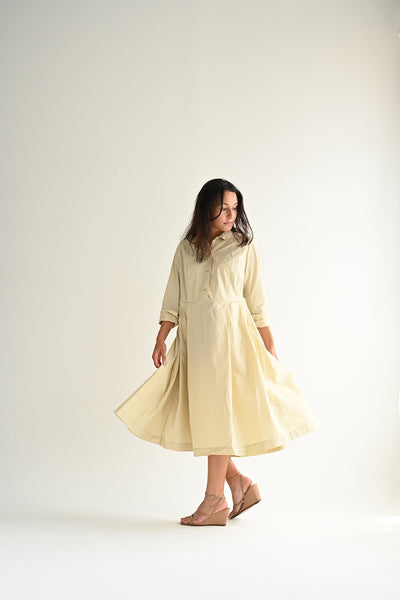 Dress Recit in Ecru Tafeta