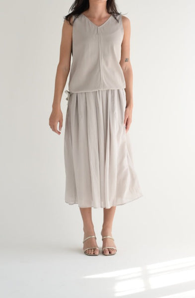 #143 Silk Georgette Skirt in Stone