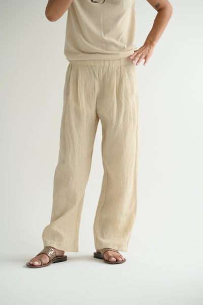 1382 Trouser in Natural Linen