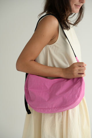 Medium Nylon Crescent Bag - Azalea Pink