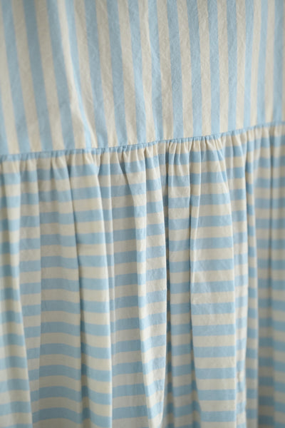 1855 Dress in Sky Blue Stripe