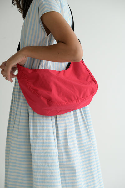 Medium Nylon Crescent Bag - Candy Apple