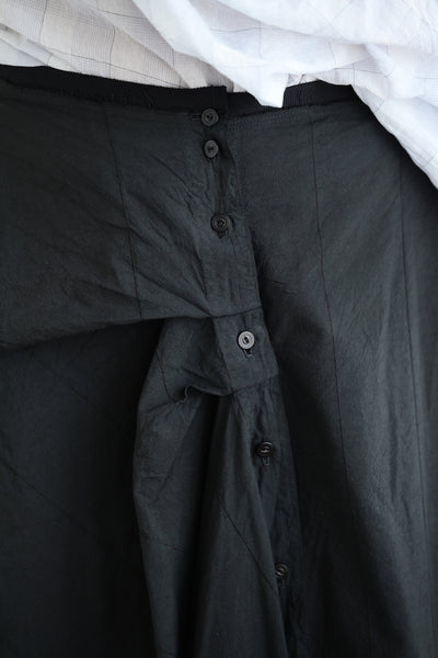 Overdyed Striped Skirt in Black