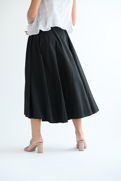 Overdyed Striped Skirt in Black