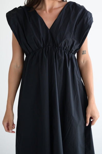Diabolo Dress in Poplin Black