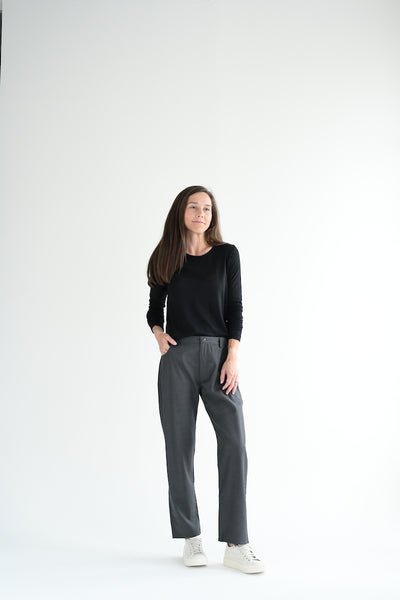 Lightweight Wool Pants in Charcoal