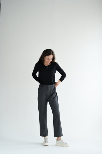Lightweight Wool Pants in Charcoal