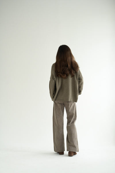 Cashmere Button Cardigan in Marron Glace