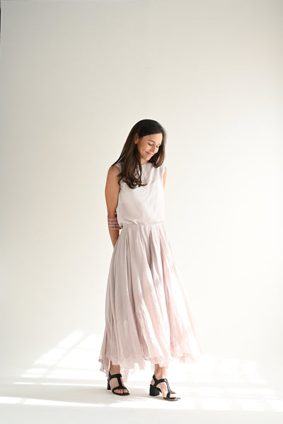 Silk Skirt in Pale Rose