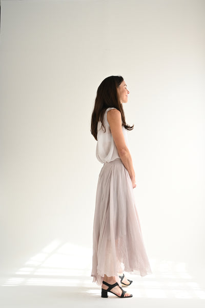 Silk Skirt in Pale Rose