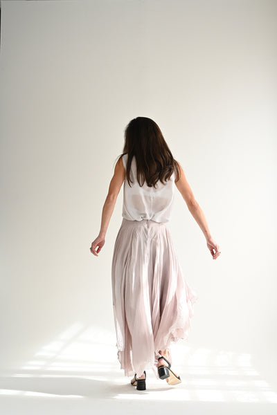 Silk Skirt in Pale Rose
