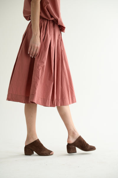 Pleated Skirt TC in Coral
