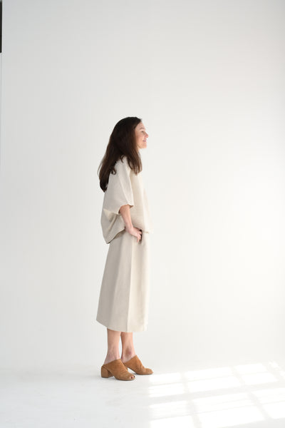 Smooth Sheet Skirt in Pearl