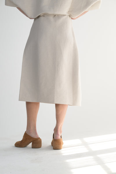 Smooth Sheet Skirt in Pearl