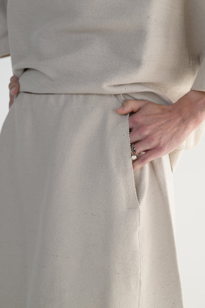 Smooth Sheet Skirt in Pearl