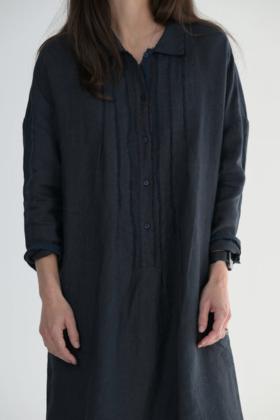 #120 Linen Dress in Blue Notte