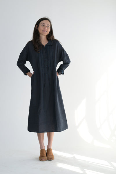 #120 Linen Dress in Blue Notte