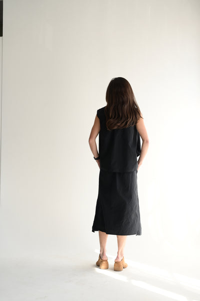 Twisted Skirt Medium Long in Black