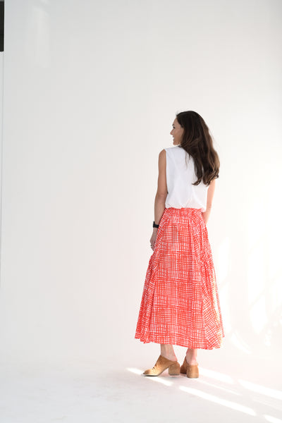 Harvester Skirt in Painted Check Jam