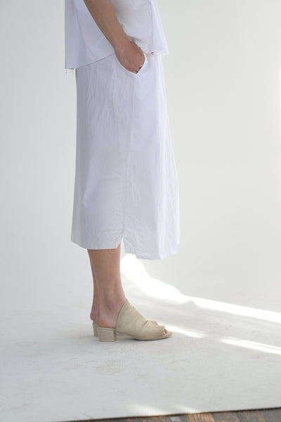 Twisted Skirt Medium Long in White