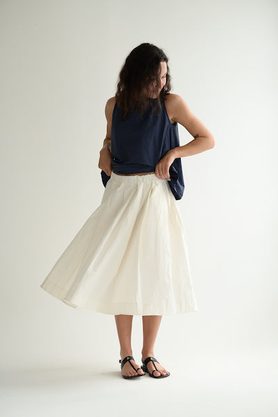 Wrinkled Short Skirt in White