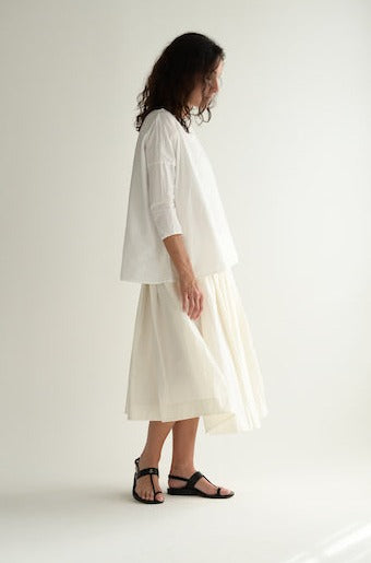 Wrinkled Short Skirt in White