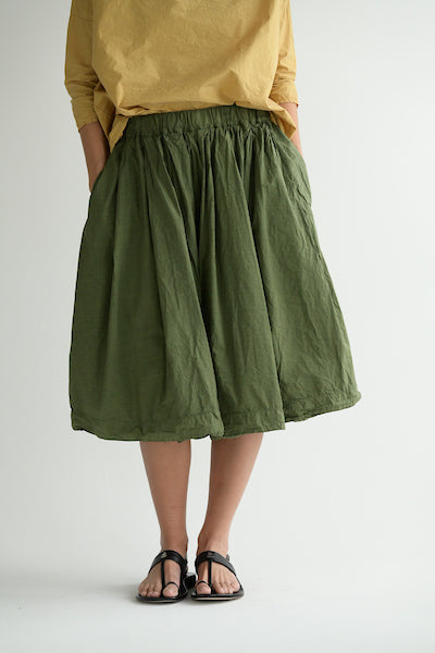 Pleated Short Skirt TC in Green