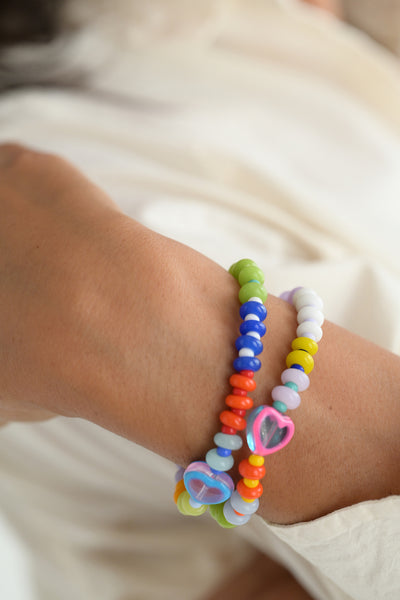 Candy Heart Bracelet  - Pink or Blue