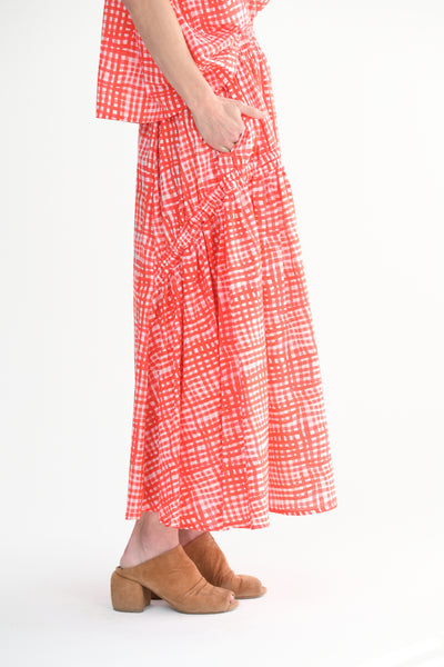 Harvester Skirt in Painted Check Jam