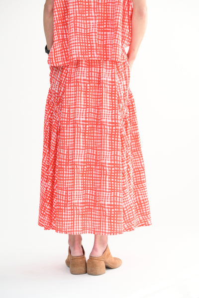 Harvester Skirt in Painted Check Jam